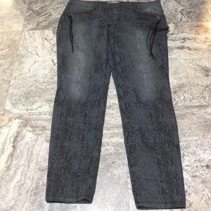 Democracy Indigo Snakeskin Skinny Jeans